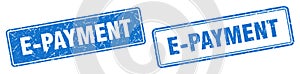 E-payment stamp set. e-payment square grunge sign