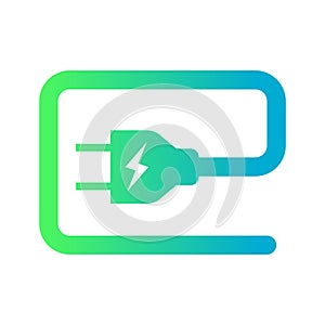 E plug electric icon, Power charging sign, Eco energy concept, Vector illustration.