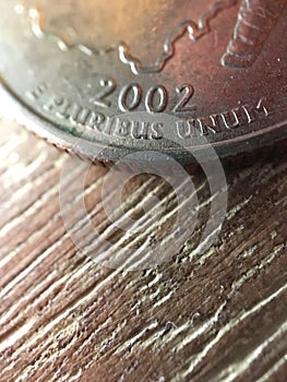 `E Pluribus Unum` on US Quarter photo