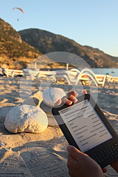E-Reader on Beach