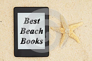 An e-reader on the beach for your summer reading