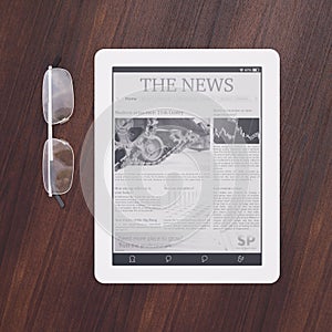 E-reader with newspaper app