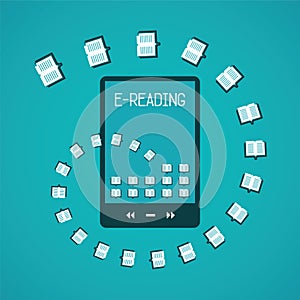 E-reading vector concept in flat style
