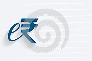 e-rupi erupee symbol on white background design