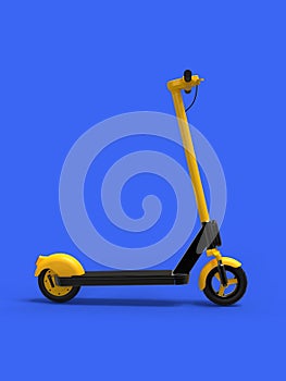 E-scooter, ecologic urban vehicle, blue background