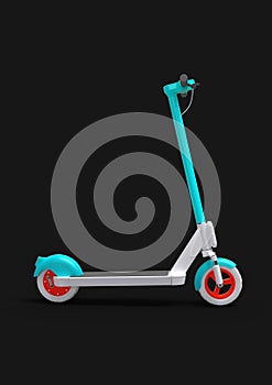 E-scooter, ecologic urban vehicle, dark background