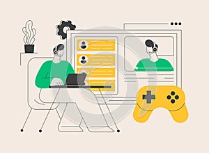 E-sport game streaming abstract concept vector illustration.