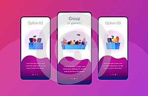 E-sport team app interface template.