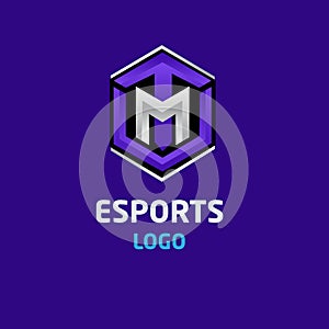 E Sports letter logo with TMU or UMT Alphabet