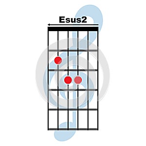 E sus2 guitar chord icon