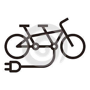 E-Tandem Bike Icon - vector illustration