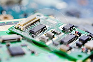 E-waste electronic, computer circuit cpu chip mainboard