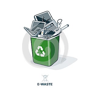E-Waste in Recycling Bin