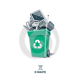 E-Waste in Recycling Bin photo