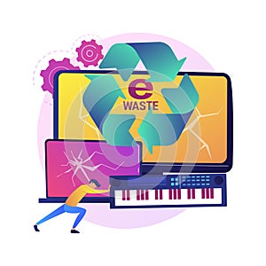 E-waste reduction abstract concept vector illustration.