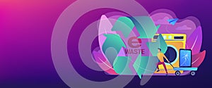 E-waste reduction concept banner header.