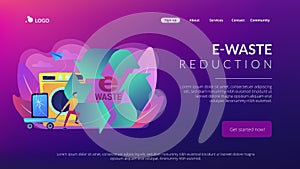 E-waste reduction concept landing page.