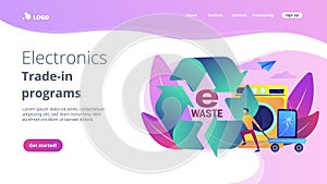 E-waste reduction concept landing page.