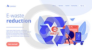 E-waste reduction concept landing page.