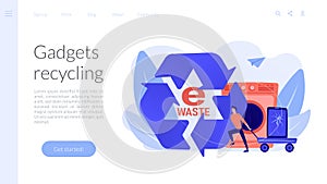 E-waste reduction concept landing page.