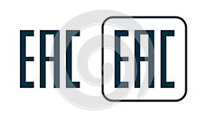 EAC logo icon. Aurasian conformity made symbol. Kazakhstan mark eurasian union EAC design pictogram