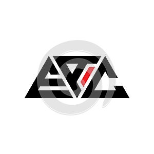 EAC triangle letter logo design with triangle shape. EAC triangle logo design monogram. EAC triangle vector logo template with red