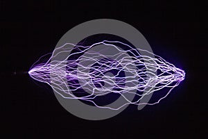 Image of trajectories of electric discharges for student projects.