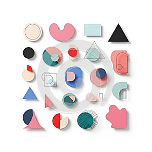 Each shape has a subtle shadow adding a three dimensional effect