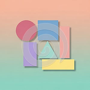 Each shape is simple and flat, creating a playful and abstract composition