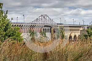 Ead`s Bridge and Martin Luther King Bridge spanning the Mississippi River