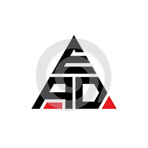 EAD triangle letter logo design with triangle shape. EAD triangle logo design monogram. EAD triangle vector logo template with red