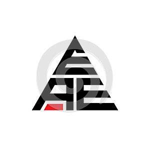 EAE triangle letter logo design with triangle shape. EAE triangle logo design monogram. EAE triangle vector logo template with red