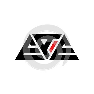 EAE triangle letter logo design with triangle shape. EAE triangle logo design monogram. EAE triangle vector logo template with red