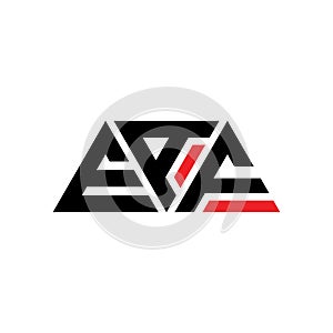 EAF triangle letter logo design with triangle shape. EAF triangle logo design monogram. EAF triangle vector logo template with red