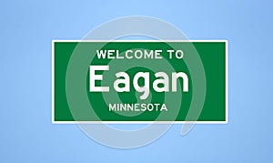 Eagan, Minnesota city limit sign. Town sign from the USA.