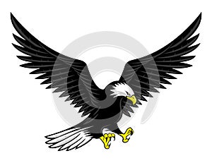 Flying bald eagle icon.