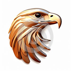 Eagle 3d Icon: Cartoon Clay Material With Nintendo Isometric Spot Light
