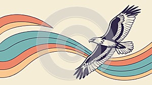 Eagle abstract waves, freedom nature dynamic vector graphic., vector design Generative AI photo