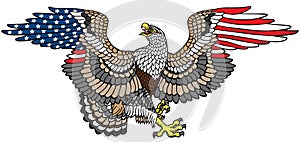 Eagle With American Flag Wings