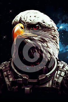 Eagle on the background of space, Generative AI 1