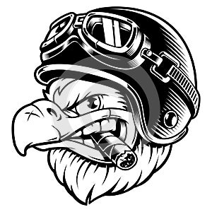 Eagle biker with cigar