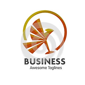 Eagle bird with circle logo vector