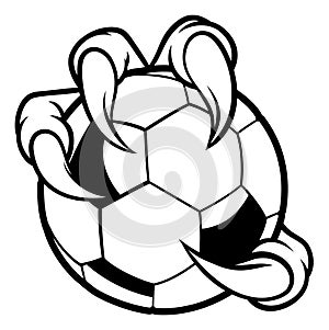 Eagle Bird Monster Claw Talons Holding Soccer Ball photo