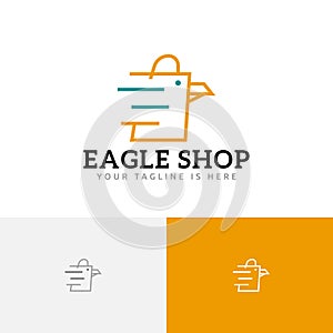 Eagle Bird Shop Marketplace Shopping Bag Monoline Fast Delivery Logo