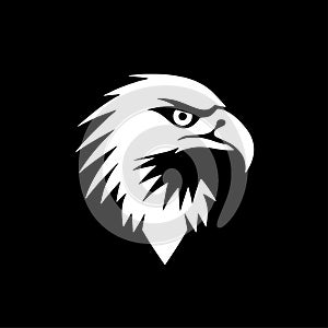 Eagle - black and white vector illustration