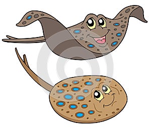 Eagle and blue spotted ray vector illustration