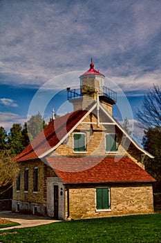 Eagle Bluff Lighthouse in Summer, Door County, WI