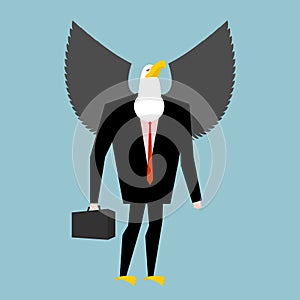 Eagle businessman. business bird in suit.