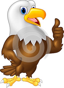 Eagle cartoon giving thumb up