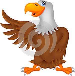 Eagle cartoon waving